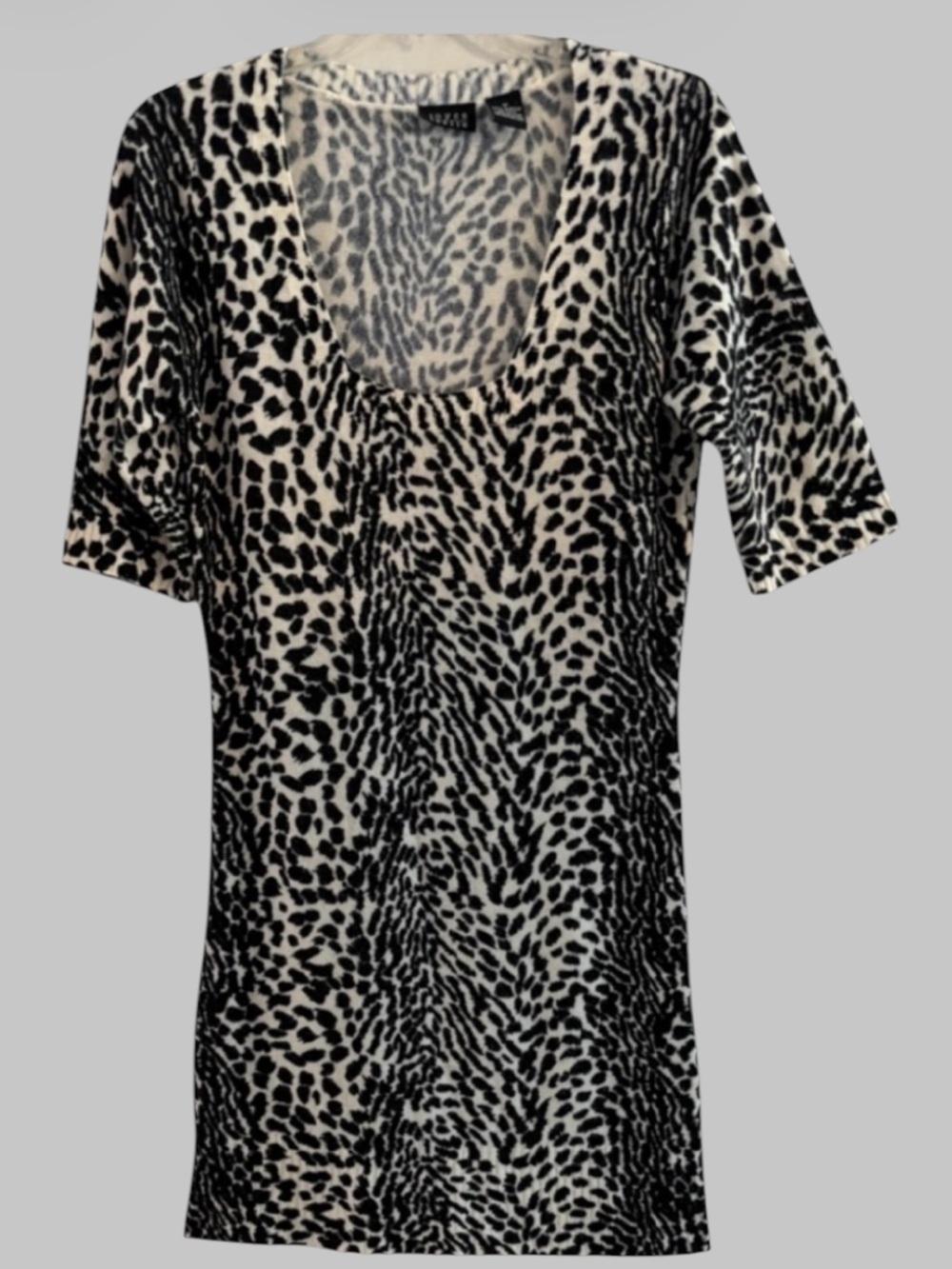Joyce Leslie Black and Cream Animal Print Mini Dress